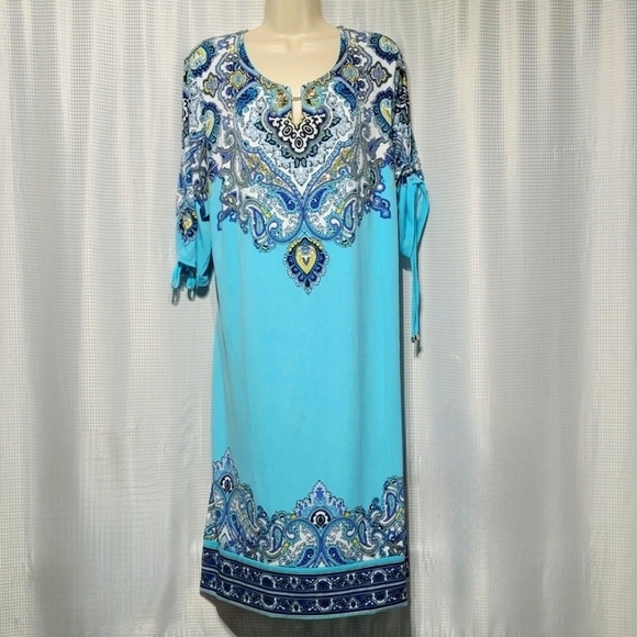 JM Collection Paisley Sheath Midi Dress (2X) - Picture 1 of 12